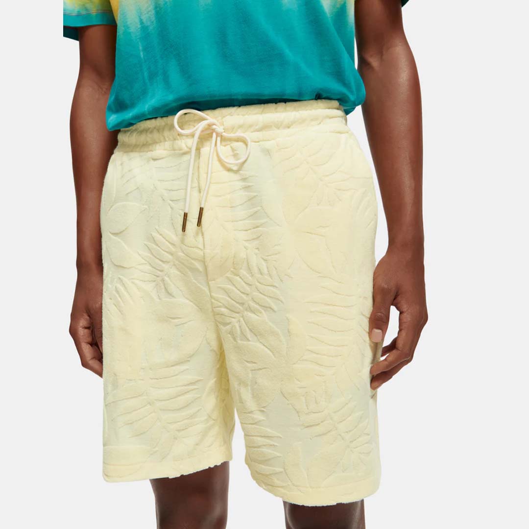 TERRY JACQUARD SHORTS | BANANA