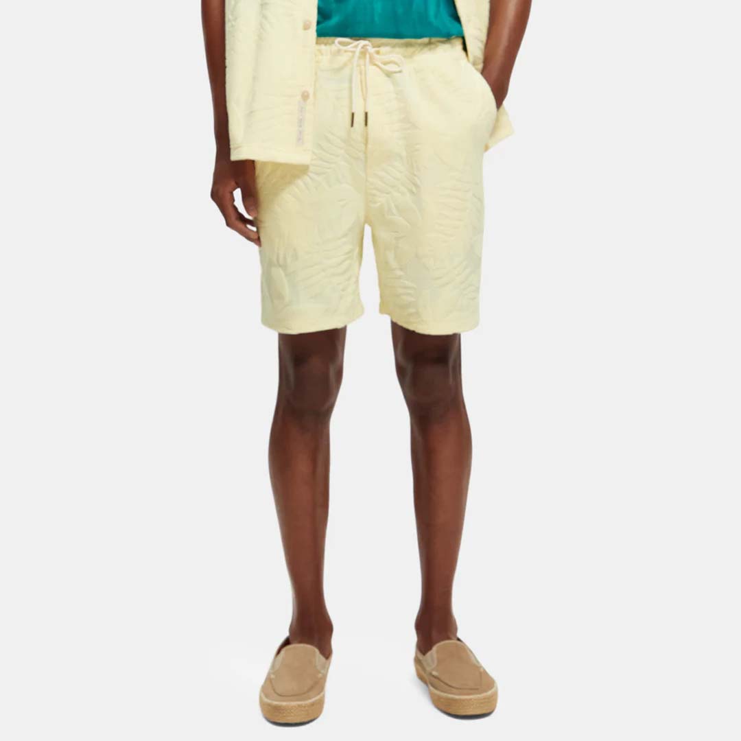 TERRY JACQUARD SHORTS | BANANA