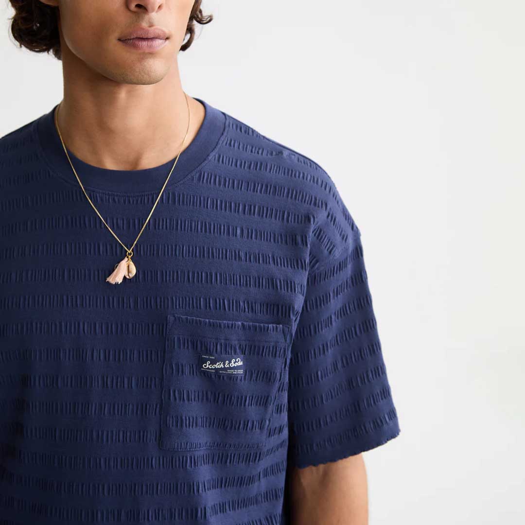 Textured T-Shirt | Peacoat