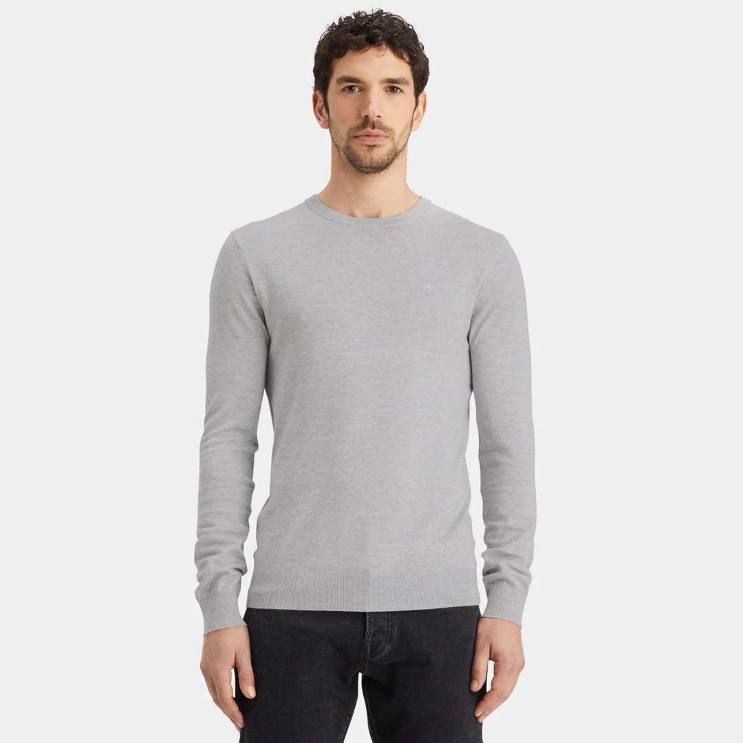 VISCOSE CREWNECK PULLOVER | GREY MELANGE