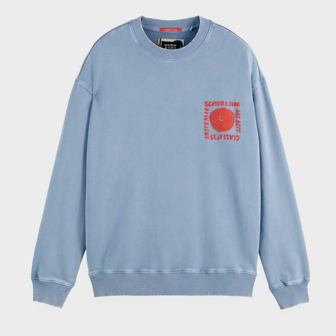 Washed Artwork Sweatshirt | Faded Denim
