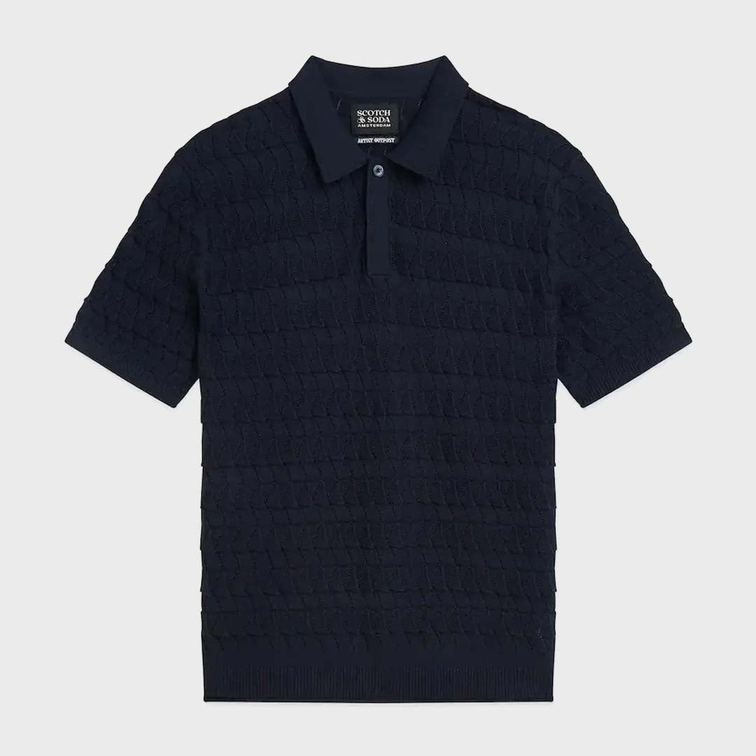 Knitted Polo | Sky Captain