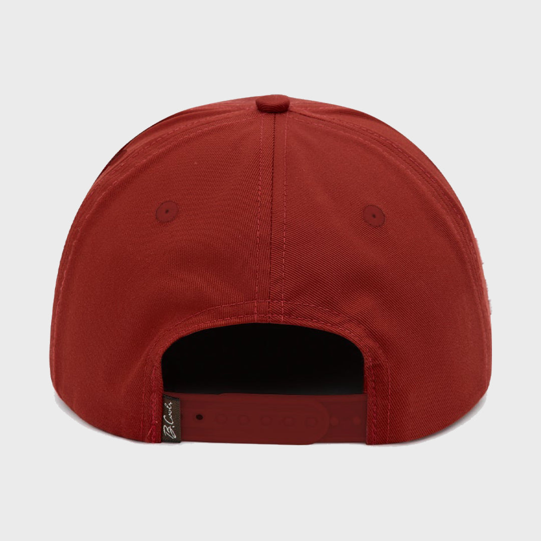 B.Cools Scribe Cap in red, embroidery detail