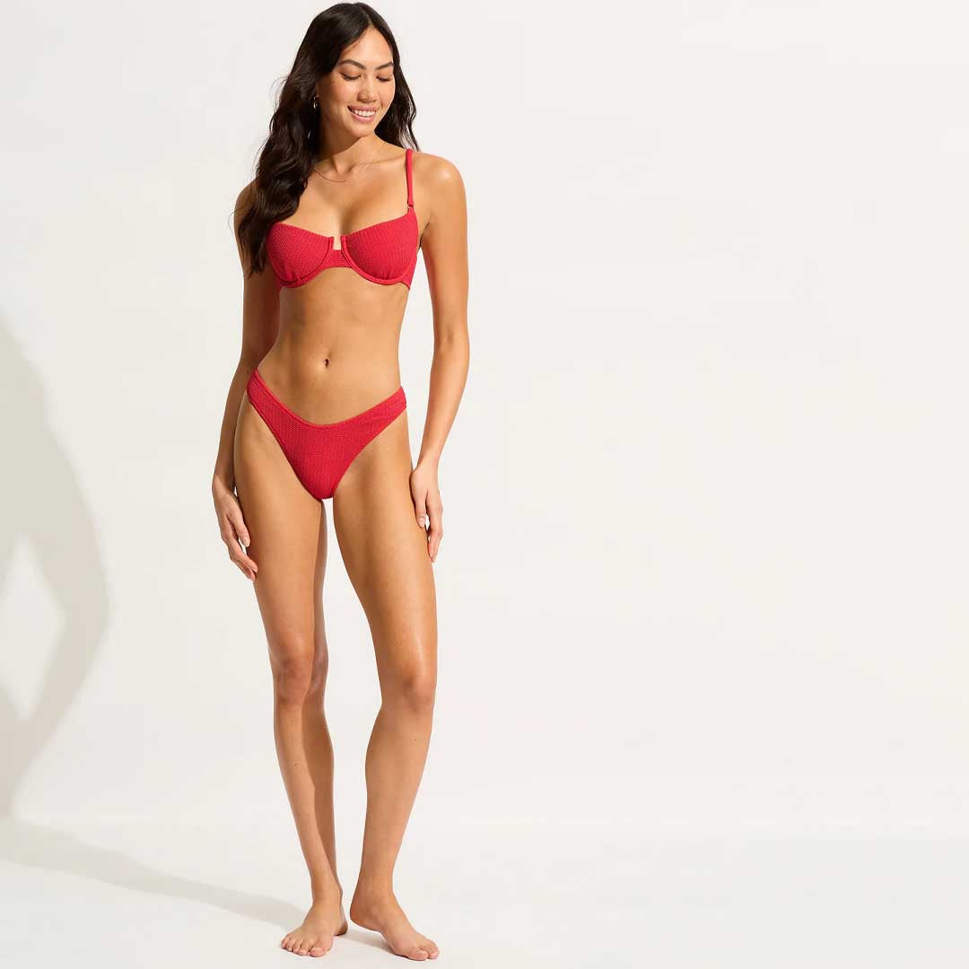 Sea Dive High Cut Rio Bikini Bottom | Chilli Red