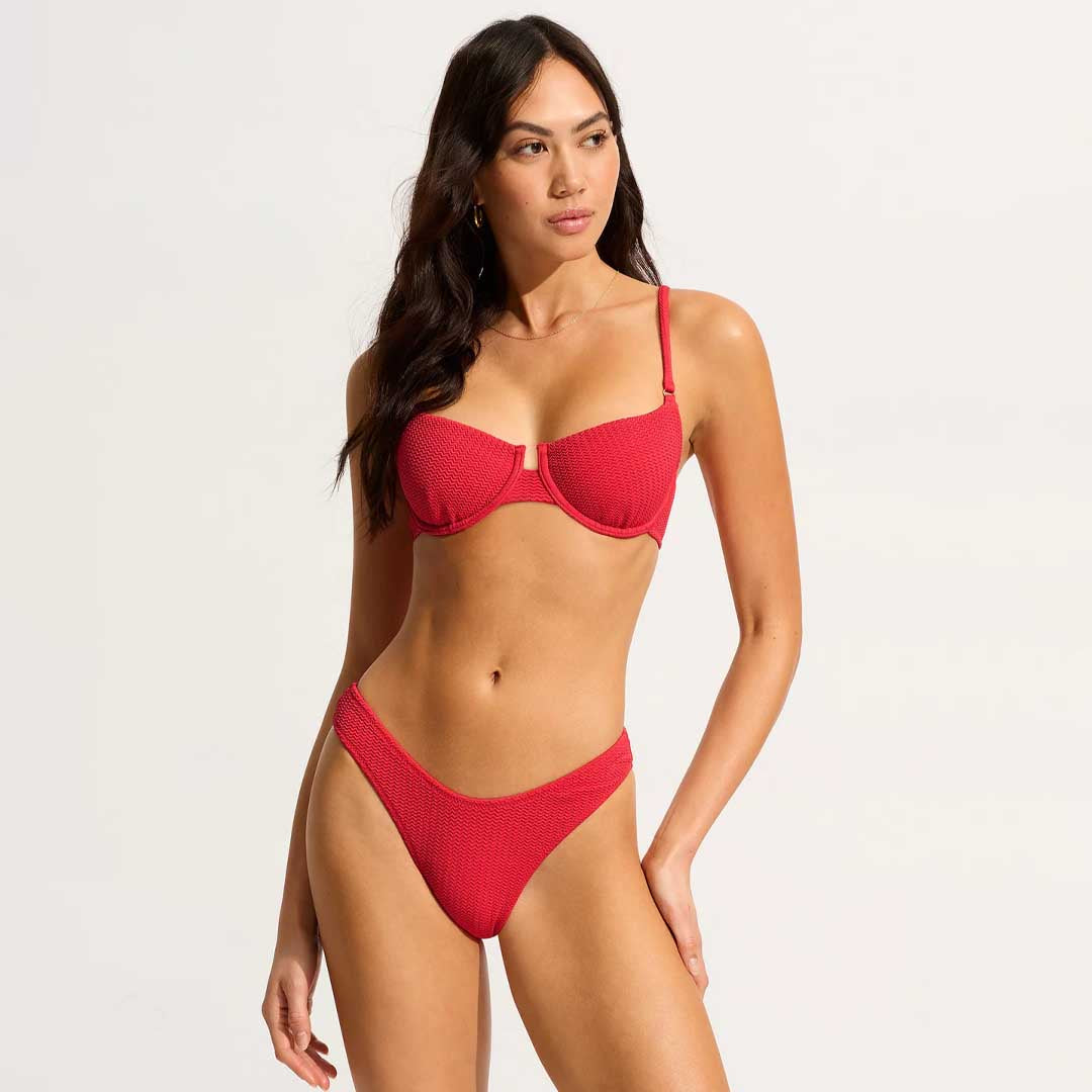 Sea Dive High Cut Rio Bikini Bottom | Chilli Red