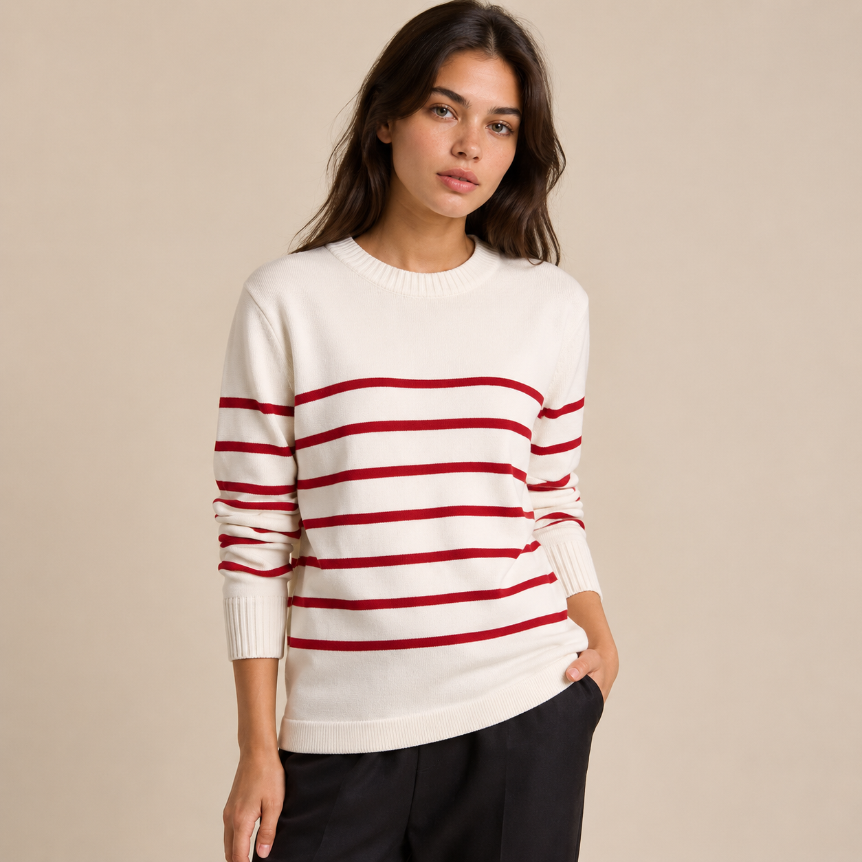 Serena Sweater | Cream Cherry