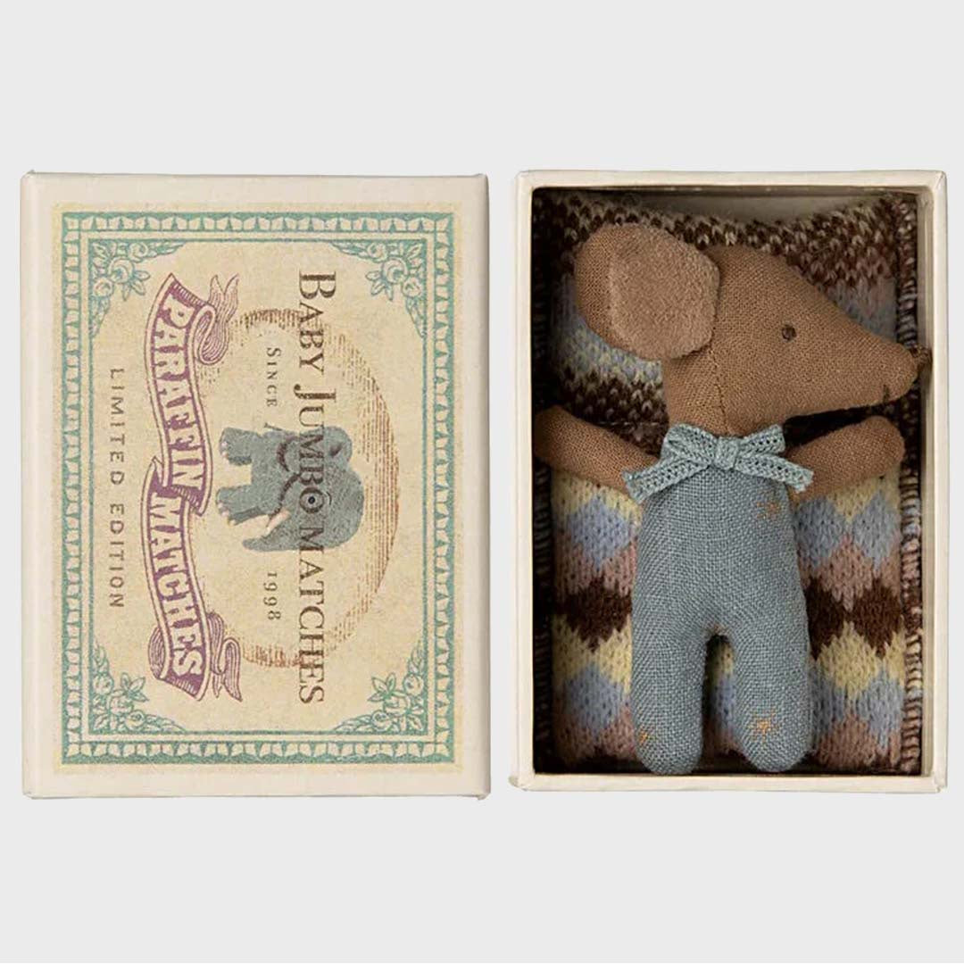 SLEEPY WAKEY BABY MOUSE in BOX | BLUE
