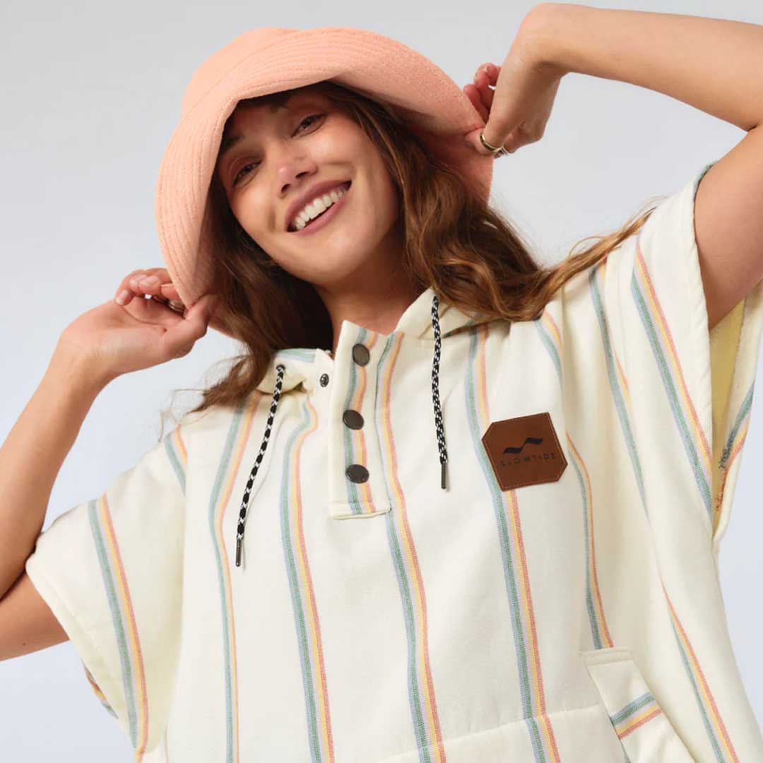 Baja Stripe Poncho | Cream