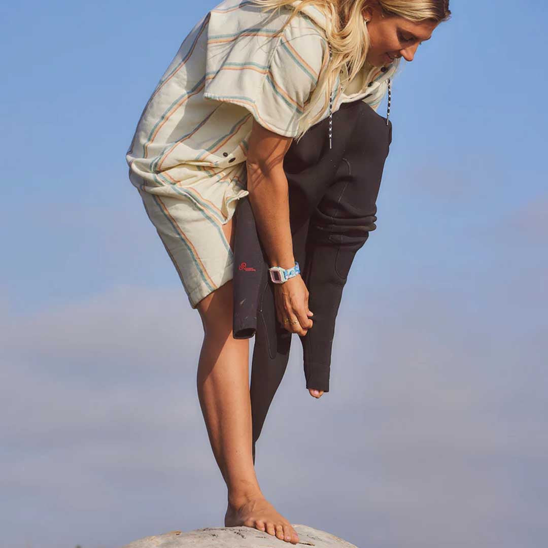 Baja Stripe Poncho | Cream