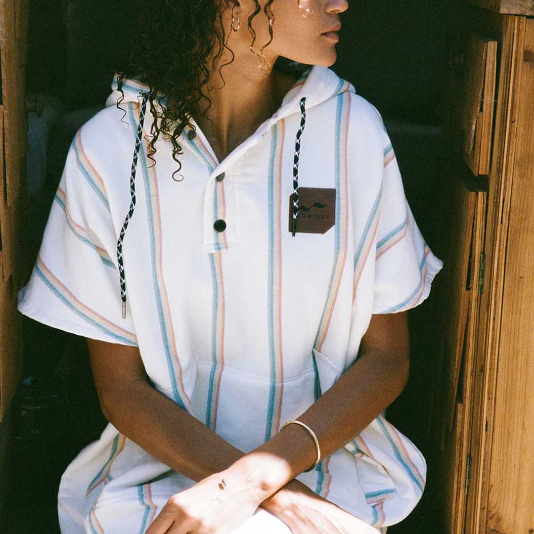 Baja Stripe Poncho | Cream