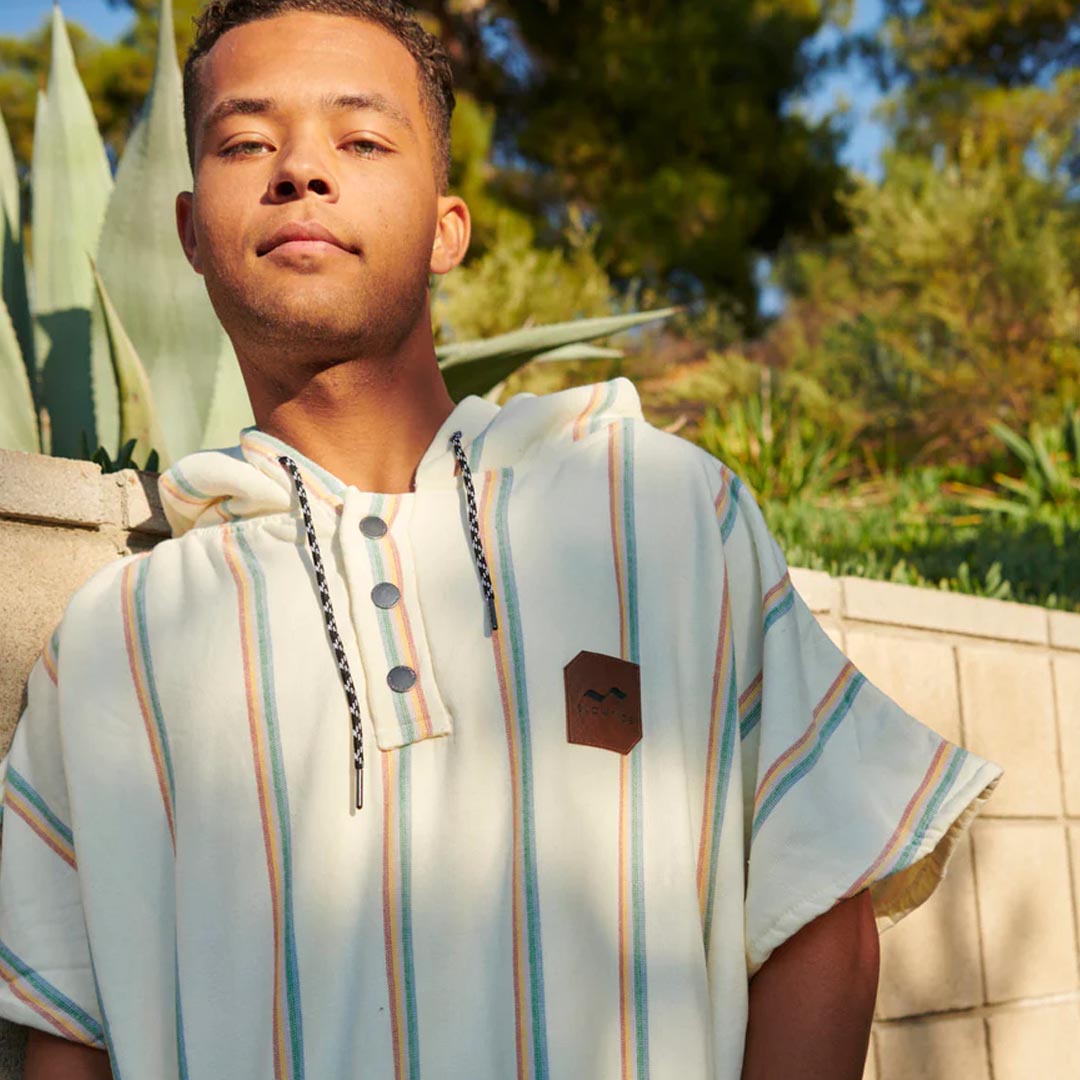 Baja Stripe Poncho | Cream