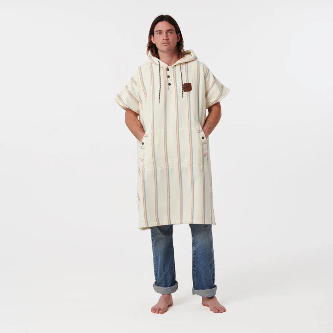Baja Stripe Poncho | Cream