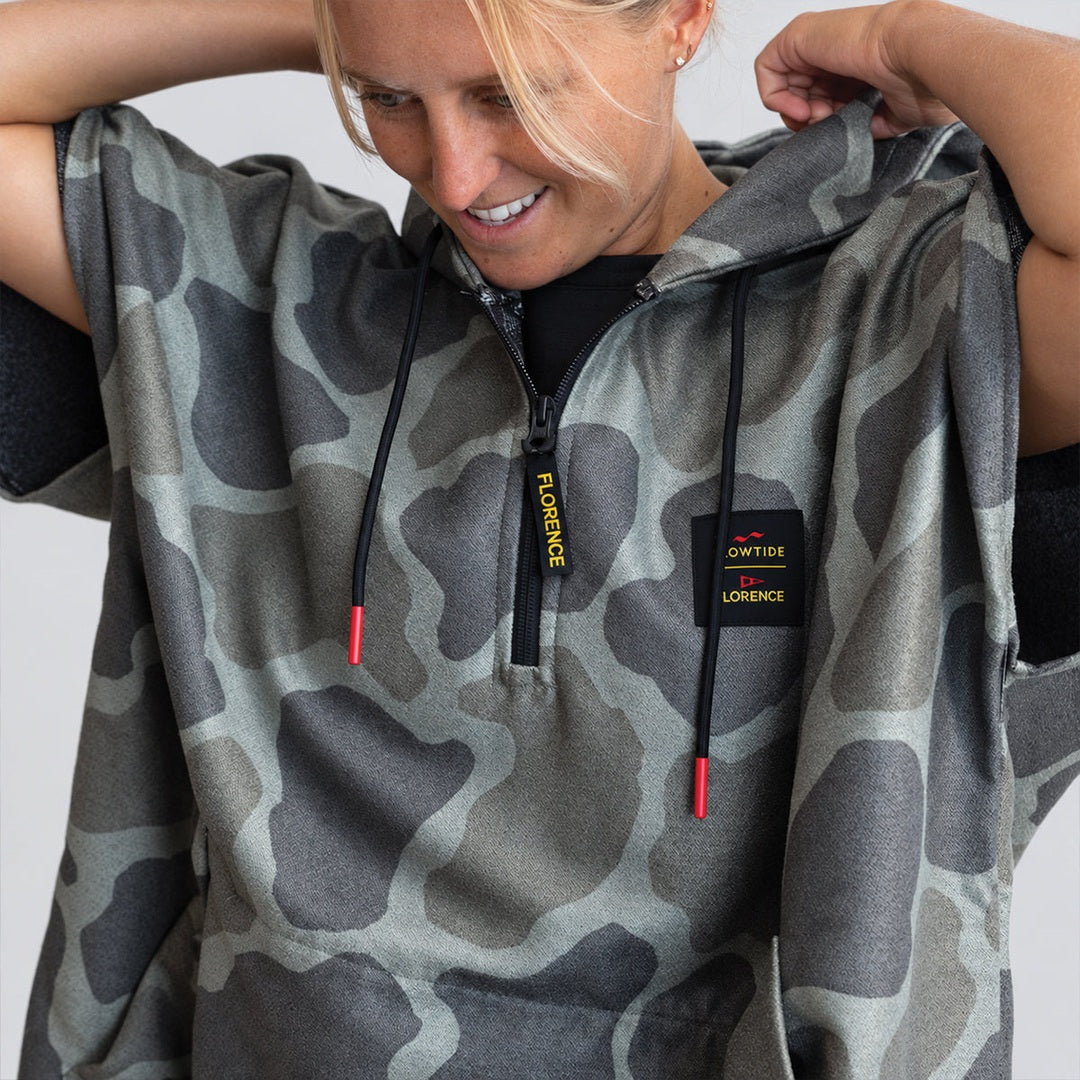 Slowtide Florence Performance Quick-Dry Poncho in Overland — product detail or lifestyle view 7