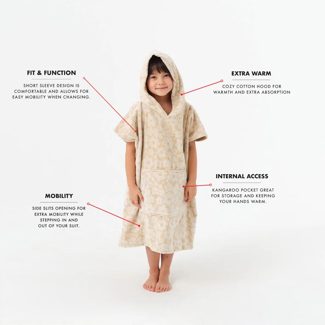 Ginny Kids Poncho | Sandstone