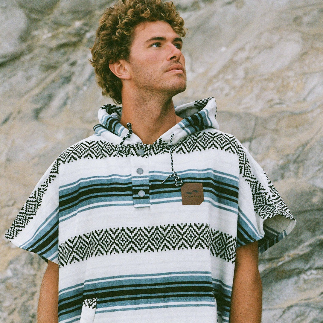 Slowtide Oso Changing Poncho in White — product detail or lifestyle view 6