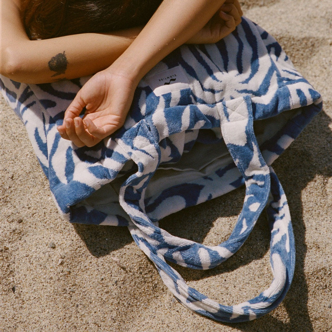 Slowtide Sunny Terry Tote in Dusty Blue — product detail view 3