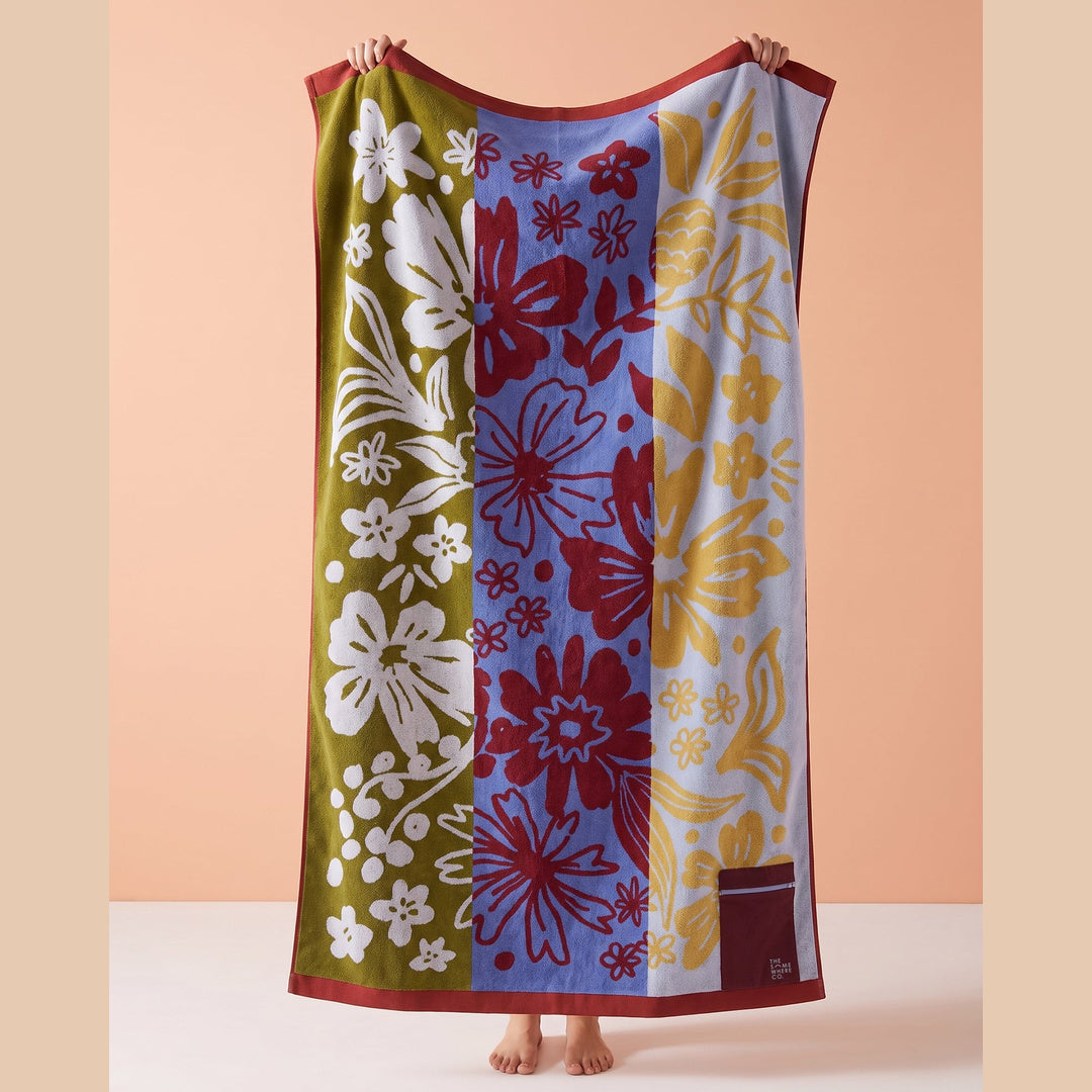 The Somewhere Co. Premium Cotton Beach Towel in Flor Del Sol — official image 02
