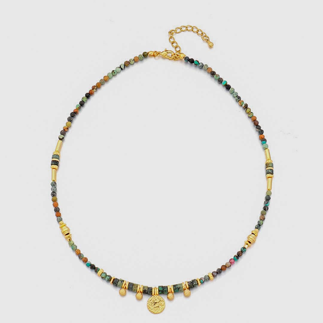 Mini Coin Drop Necklace | Seafoam