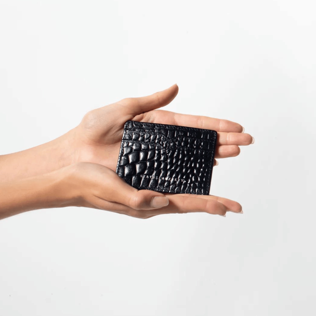 Together for Now Wallet | Black Croc Emboss