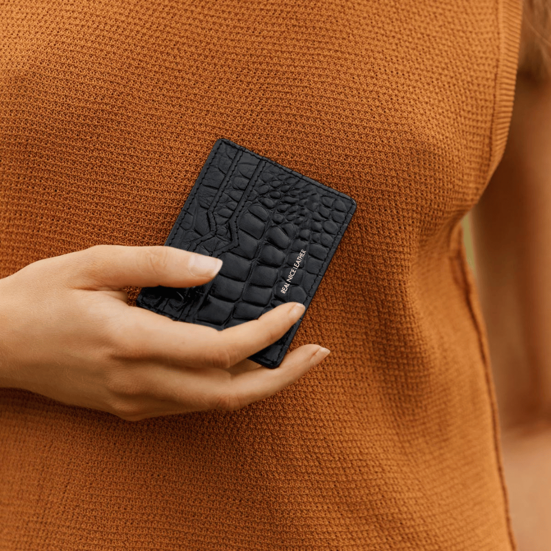 Together for Now Wallet | Black Croc Emboss