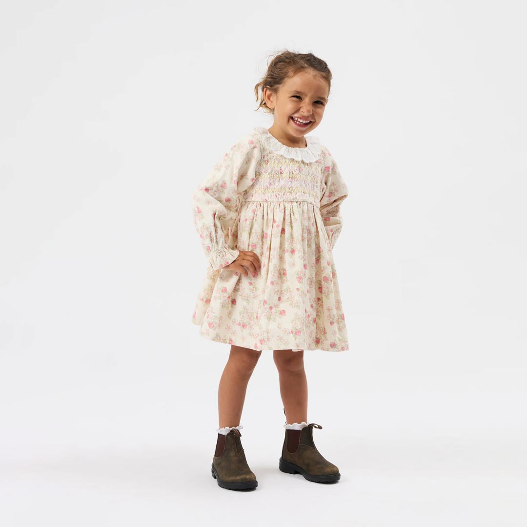 Strawberry Fields Smocked Dress | Cream