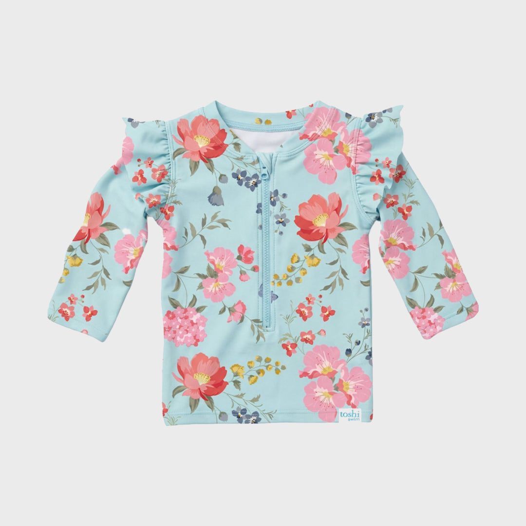 Twinkle Swim Rashie L/S | Aqua Garden — image 1