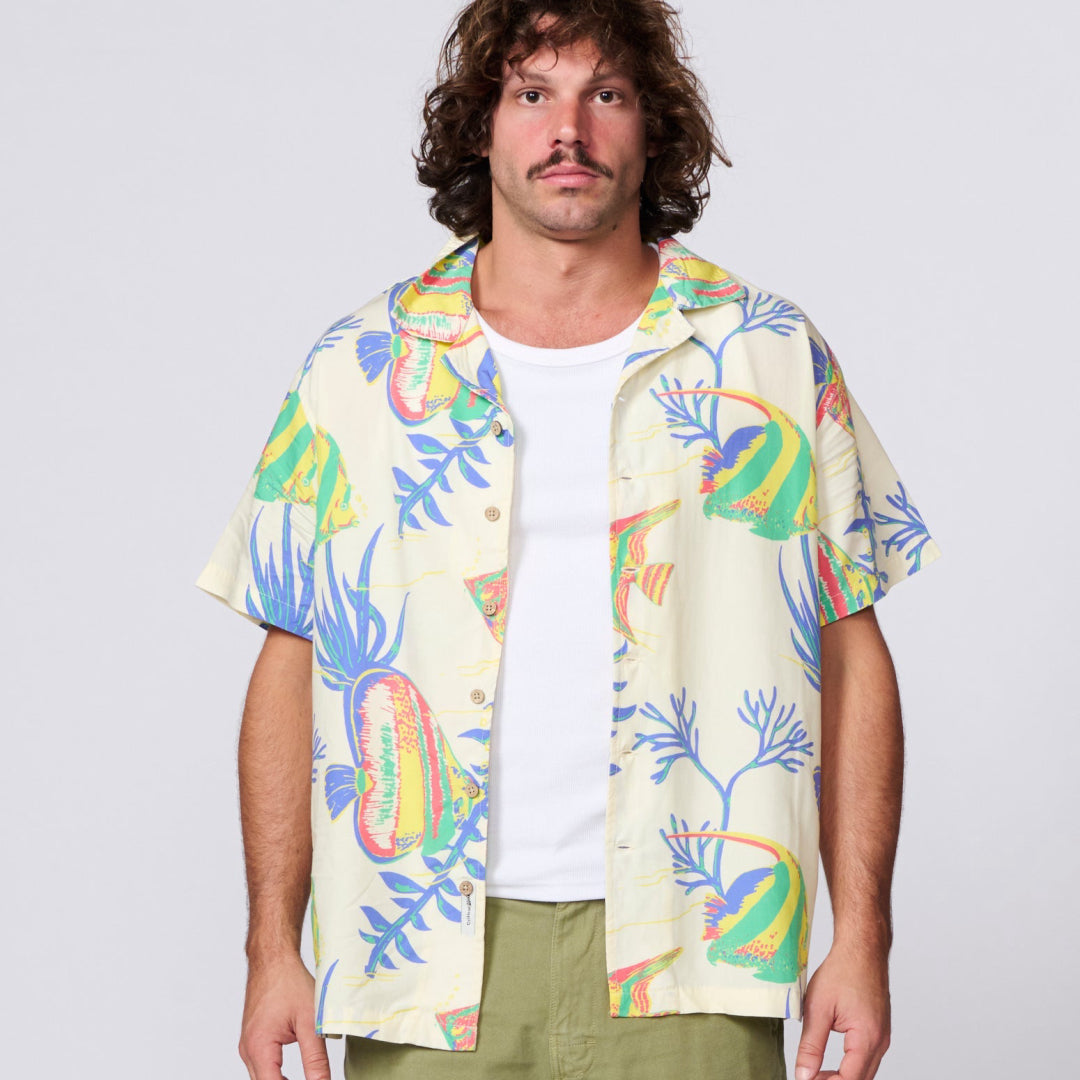 TCSS Aquarium Resort SS Shirt in Ecru