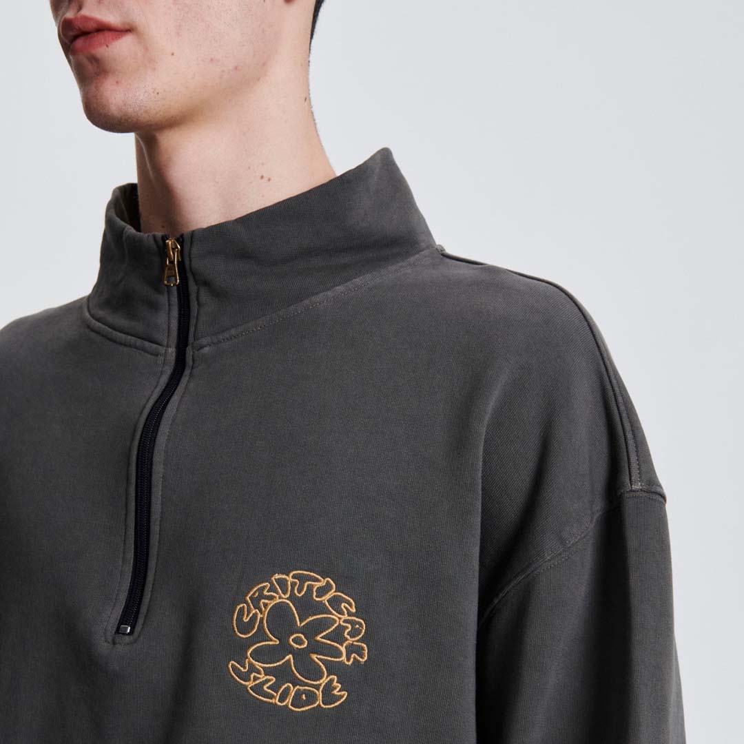 BLOOM 1/4 ZIP FLEECE | ASHPHALT