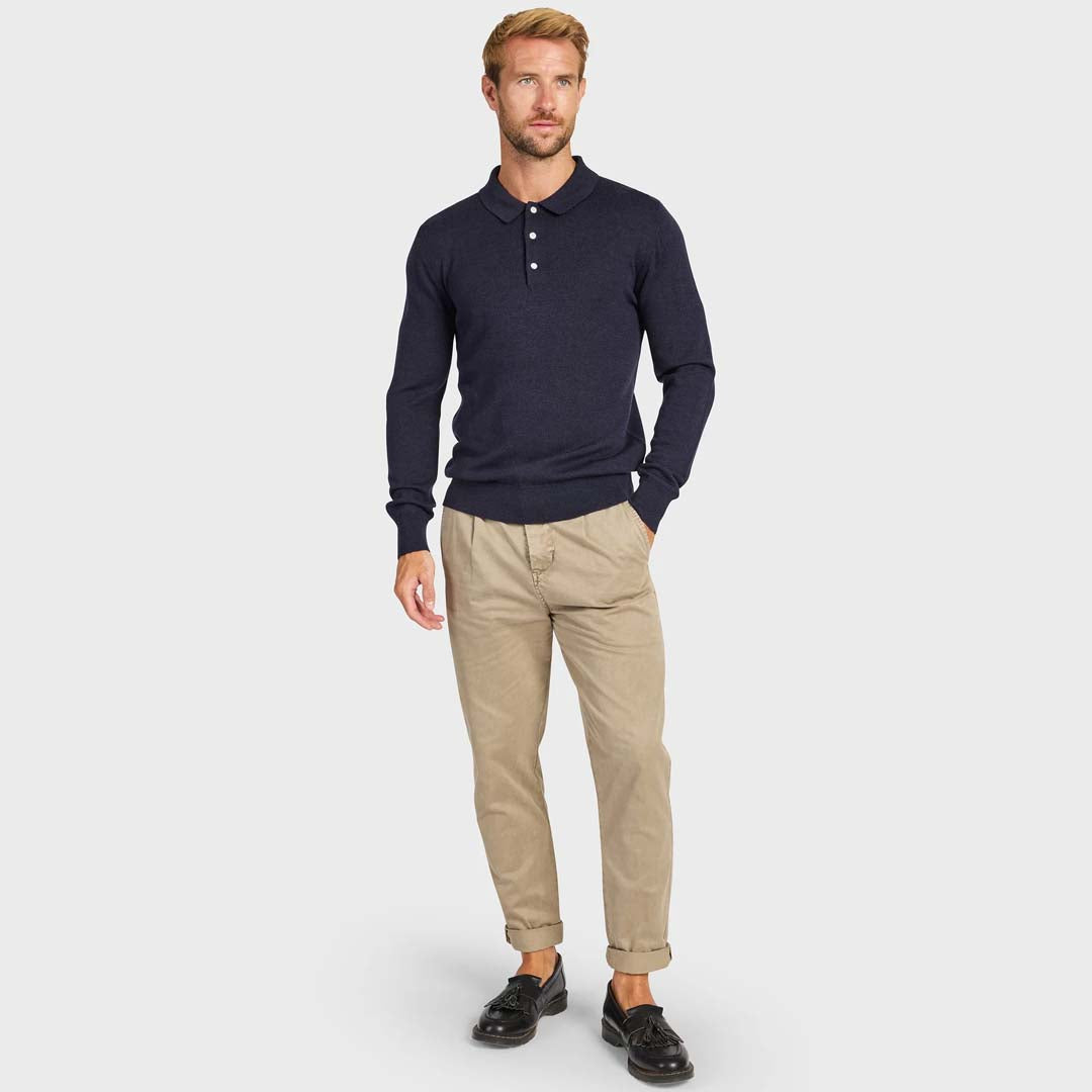 ACADEMY MERINO POLO | NAVY