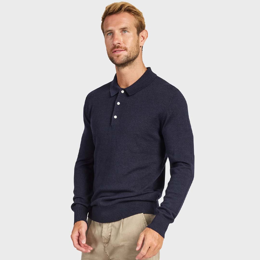 ACADEMY MERINO POLO | NAVY