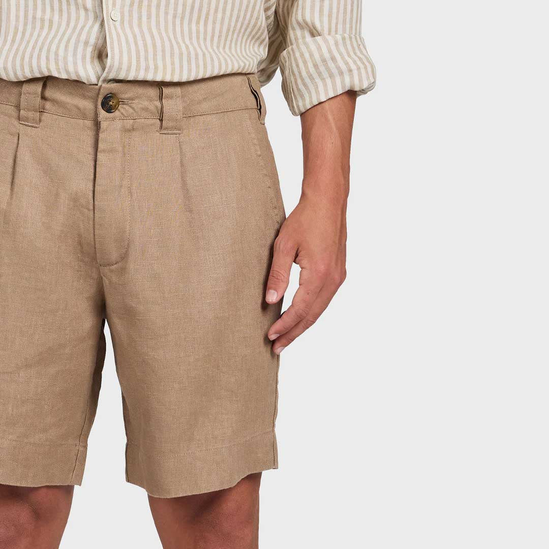 Dean Linen Short | Warm Taupe
