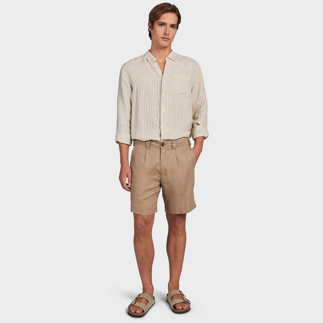 Dean Linen Short | Warm Taupe
