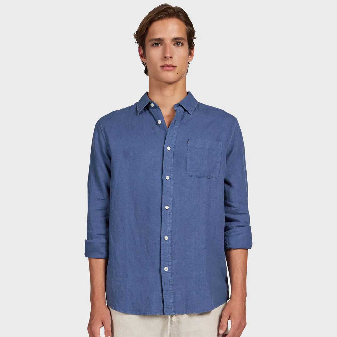 Hampton Linen Shirt | Petrol Blue