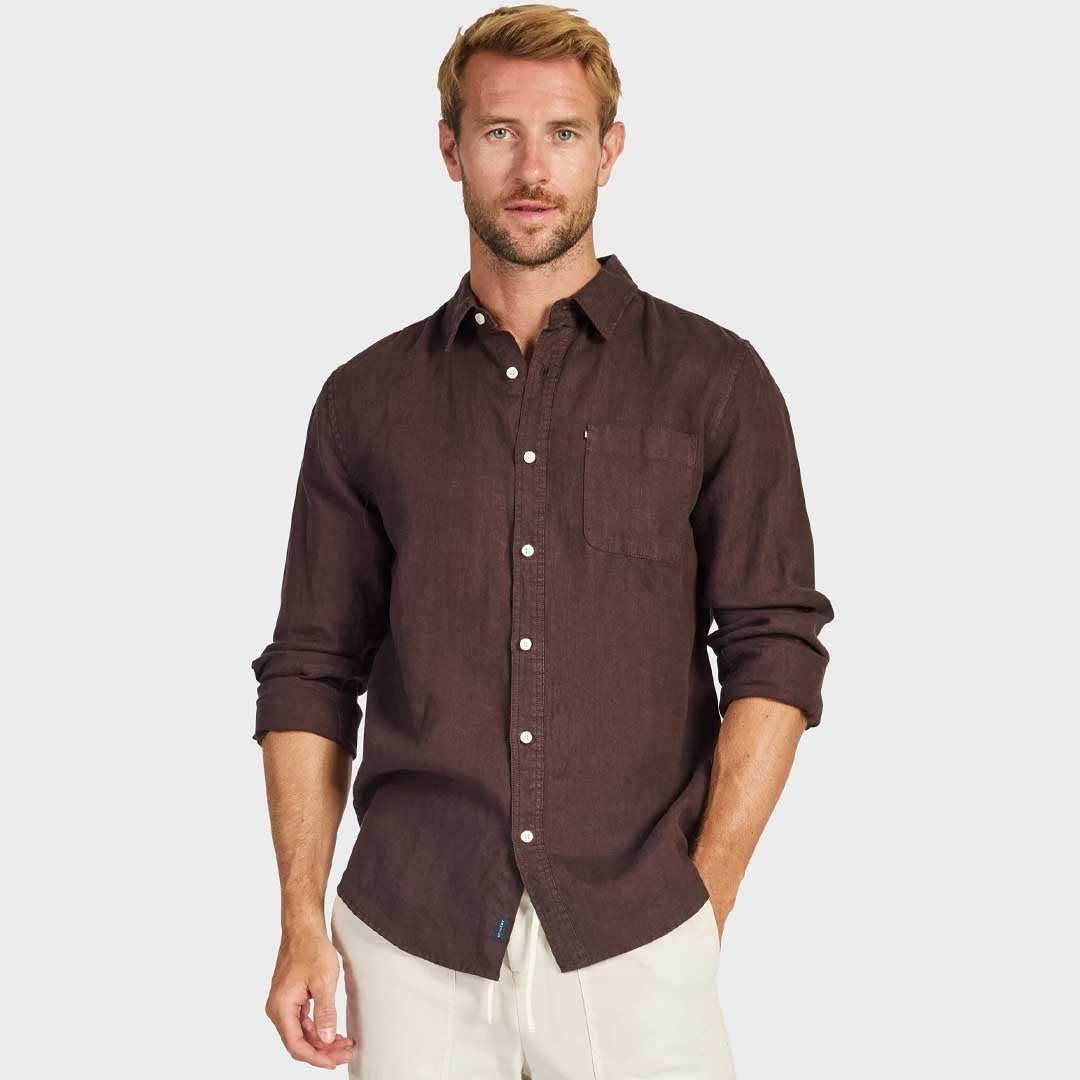 Hampton Linen Shirt | Coffee Bean
