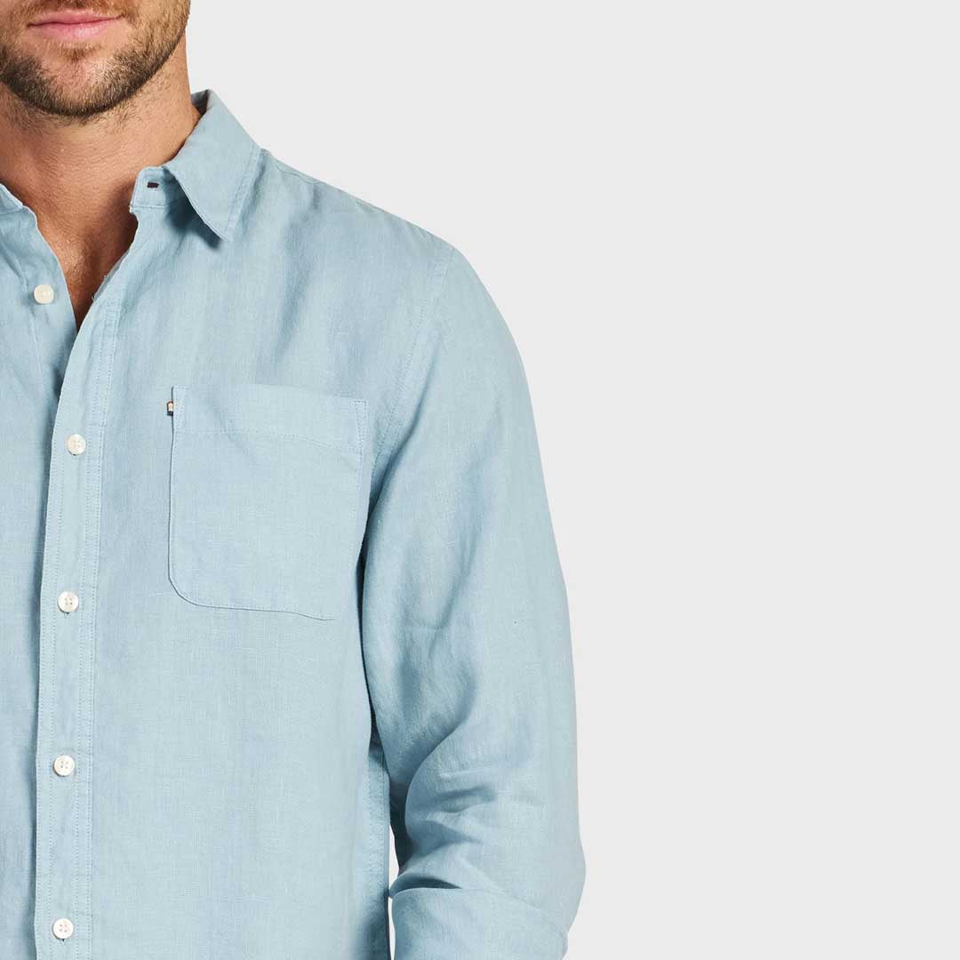 Hampton Linen Shirt | Stone Blue