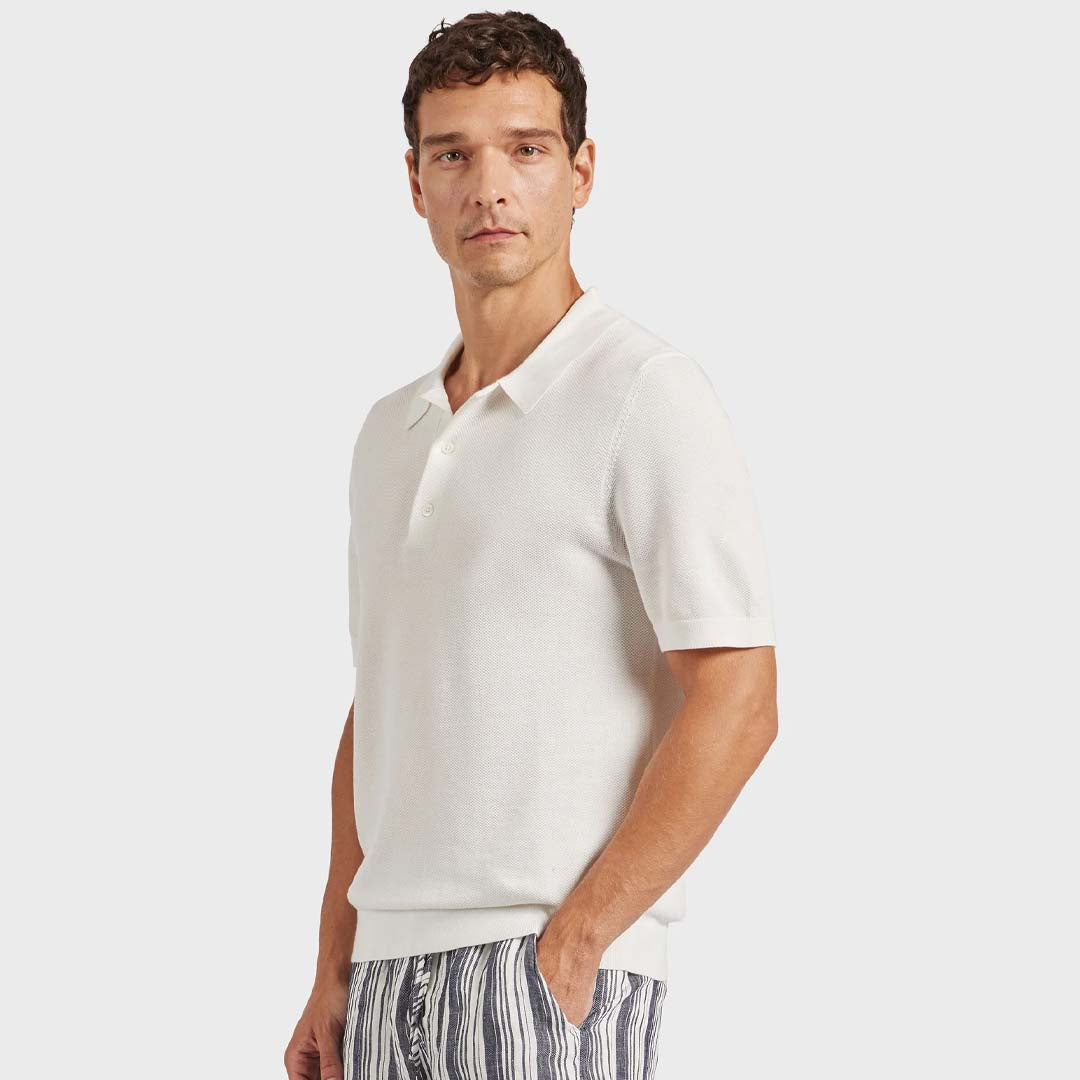 Riley Knit Polo | Off White