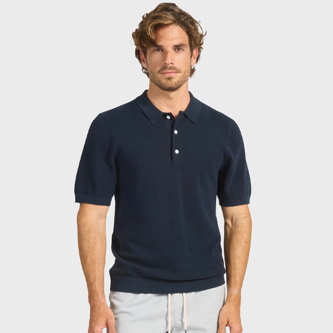 Riley Knit Polo | Navy