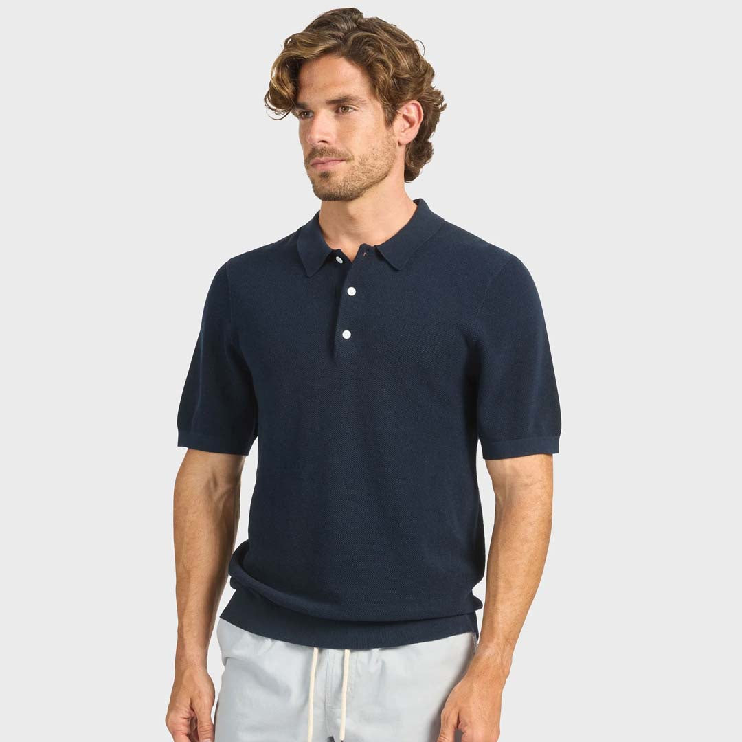 Riley Knit Polo | Navy
