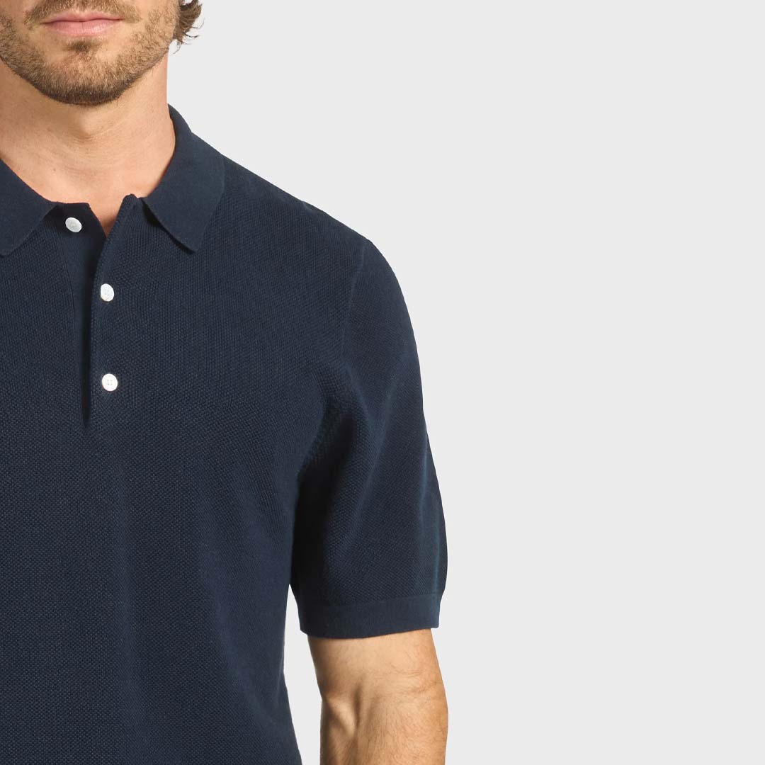 Riley Knit Polo | Navy