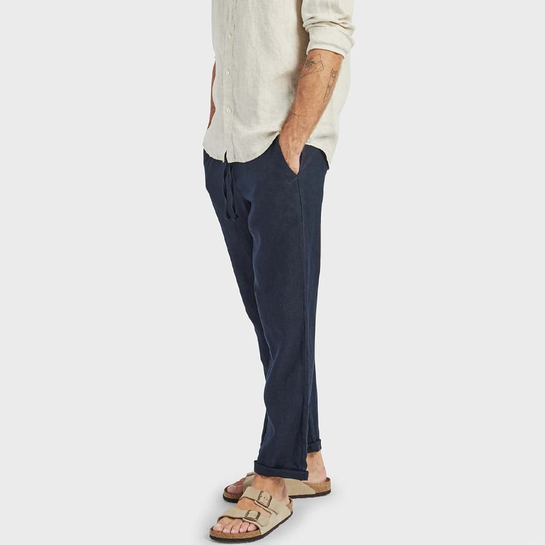 Riviera Linen Pant | Navy