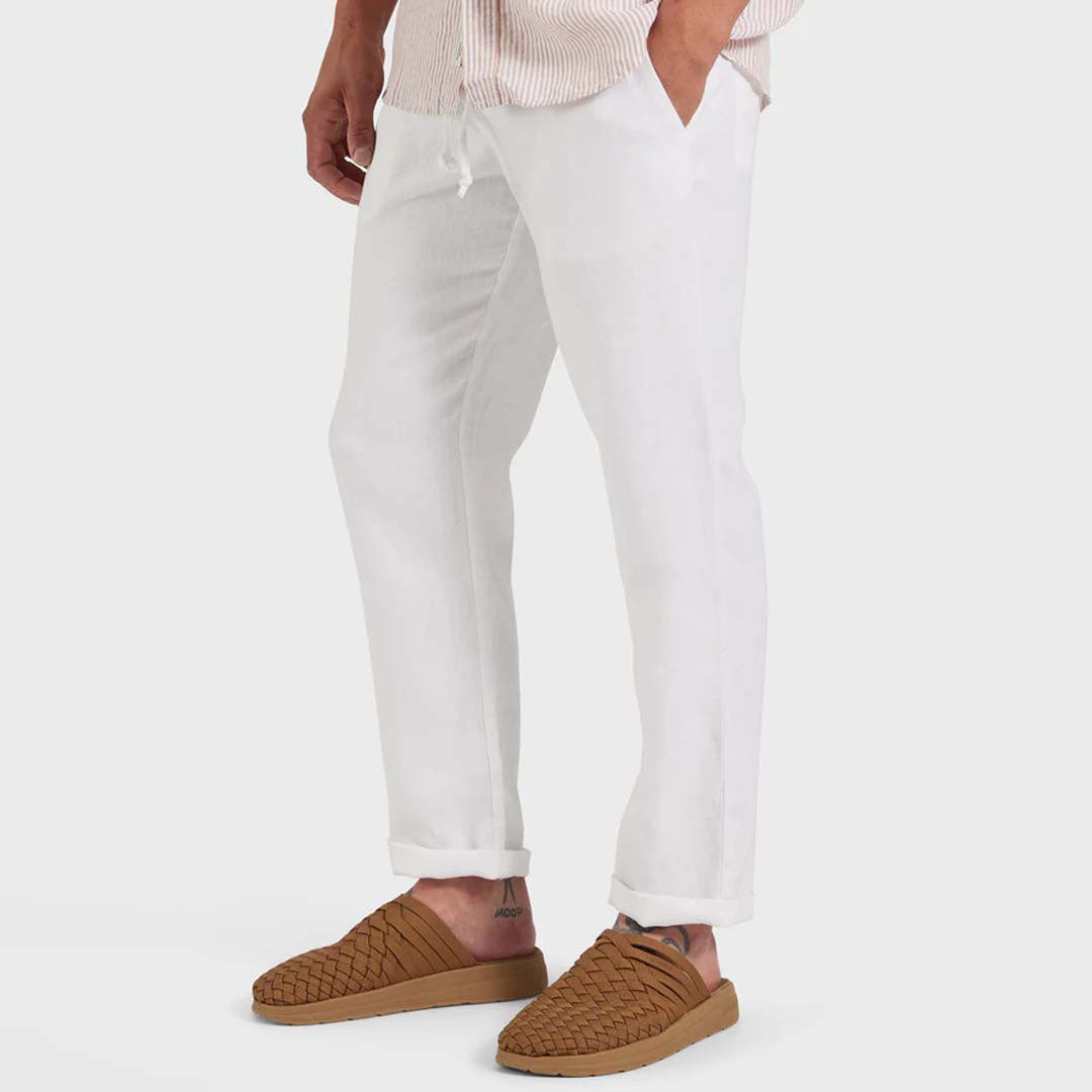Riviera Linen Pant | White