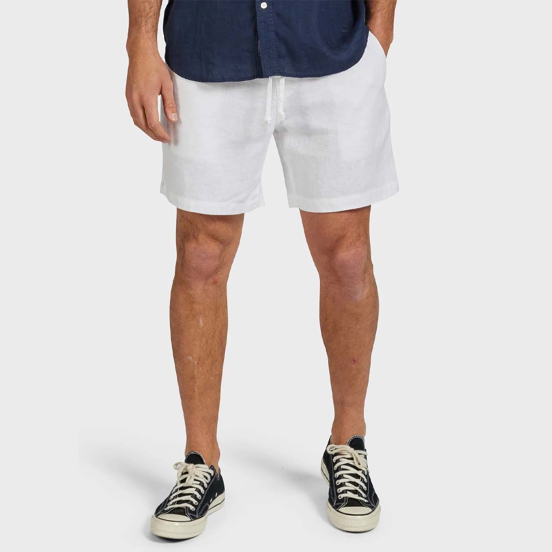 Riviera Linen Short | White