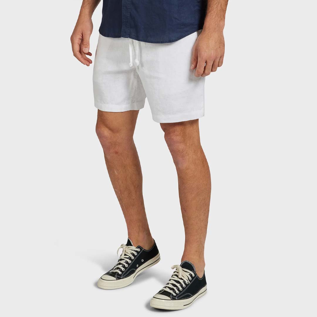 Riviera Linen Short | White