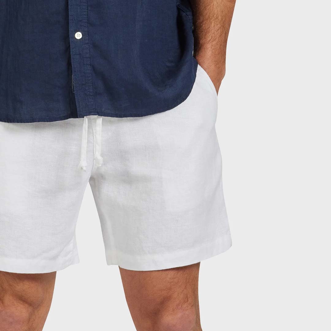 Riviera Linen Short | White