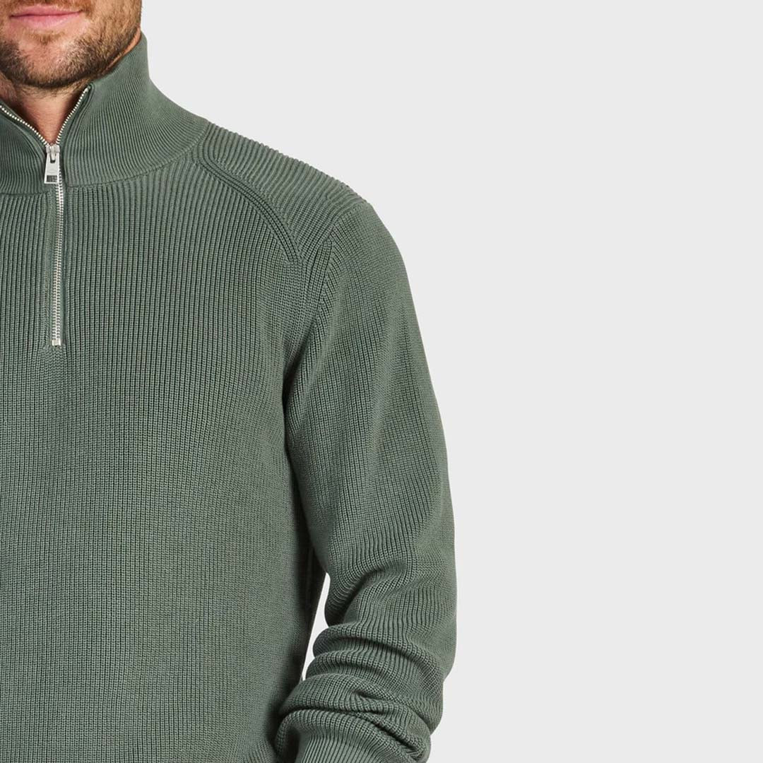 Oliver 1/4 Zip Knit | Cypress Green