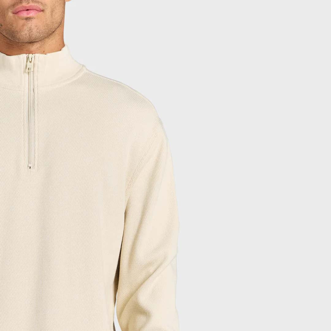 Perry Waffle 1/4 Zip | Natural