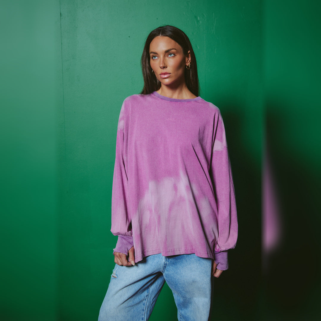 The Baby Got Back Long Sleeve Tee in Violet — image 1