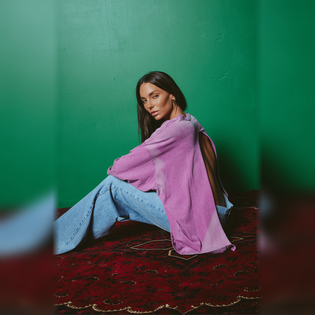 The Baby Got Back Long Sleeve Tee in Violet — image 3