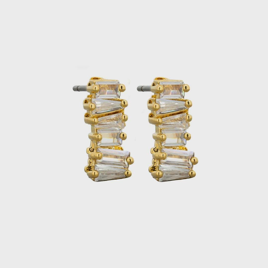 GOLD CRYSTAL STACK EARRINGS