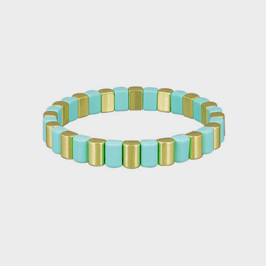 Scalloped Tile Bracelet | Green